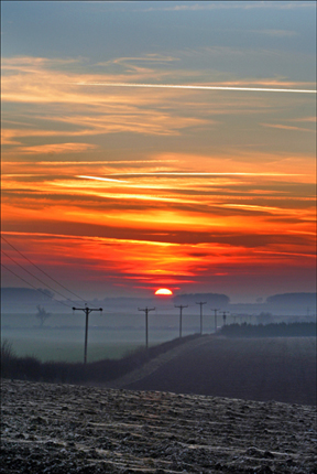 Winter Sunset over the Wolds
